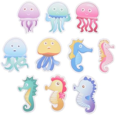 Ciieeo 10pcs Anti Slip Bathtub Stickers with Cartoon Designs