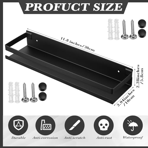 Lallisa 2 Piece Black Stainless Steel Shower Shelf Organizer