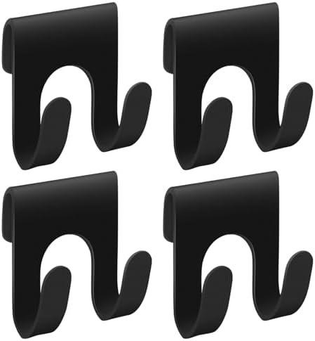 CANIPHA 4Pcs Black Metal Shower Caddy with Double Hooks