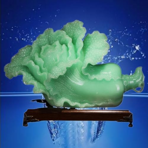 Blue Ice Jade Boodle Resin Statue - Wealth Prosperity Decor