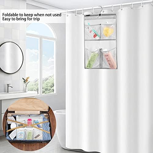 ANZORG Mesh Shower Caddy with 4 Pockets and Rotating Hanger