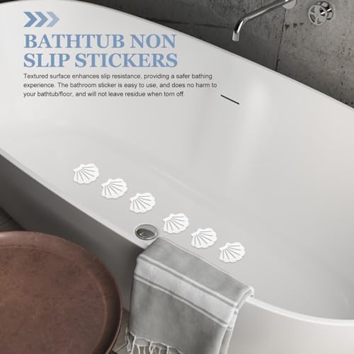 STOBAZA 12pcs Shell Shaped Bathtub Stickers Non-Slip Adhesive Decals