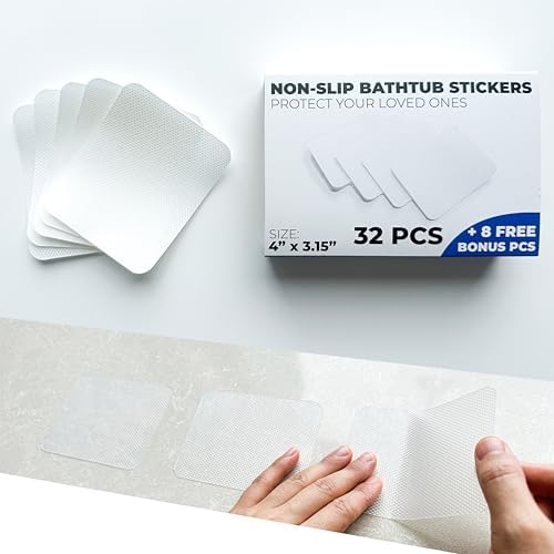 40PCS Non-Slip Bathtub Stickers with Scraper