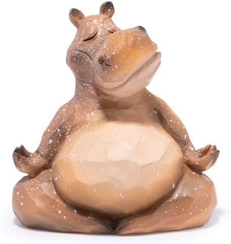 Hodao Yoga Hippo Statue for Home Decor