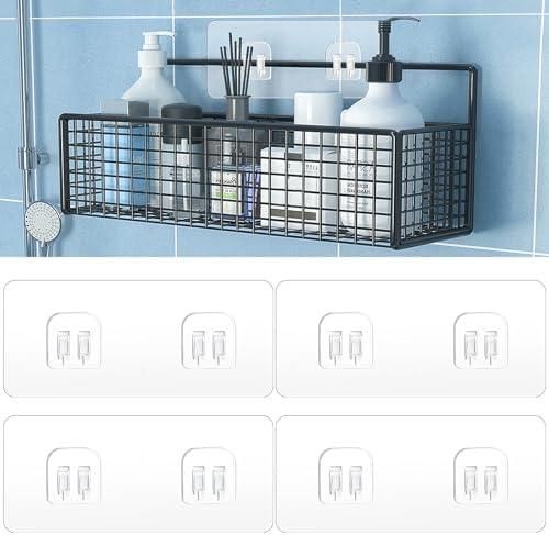 4 Pack Strong Adhesive Suction Cup Hooks for Shower Caddy