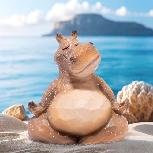 Hodao Yoga Hippo Statue for Home Decor