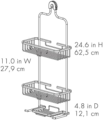 Zenna Home NeverRust Shower Caddy with 2 Shelves and Soap Tray