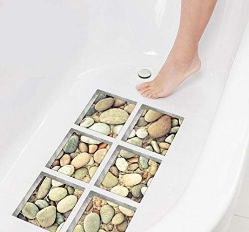 vipolish 6Pcs 3D Bathtub Stickers Non Slip Safety Decals