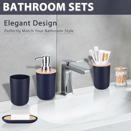 iMucci 5 Piece Bathroom Accessories Set Navy Blue