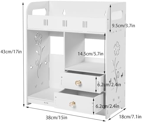 ILWorkTLs Bathroom Wall Cabinet with Drawer White