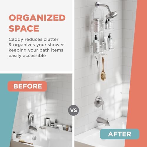 Zenna Home Chrome Expandable Over-The-Shower Caddy
