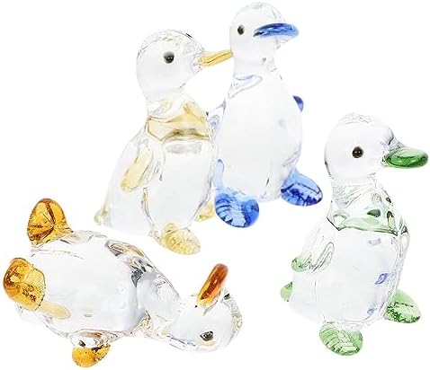 VOSAREA Crystal Desk Decor 4pcs Miniature Figurine Set