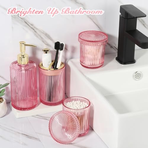 RYTOXILO Pink Bathroom Accessory Set 4 Pack 1