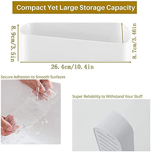 SUNFICON Adhesive Shower Caddy with 2 Clear Stickers
