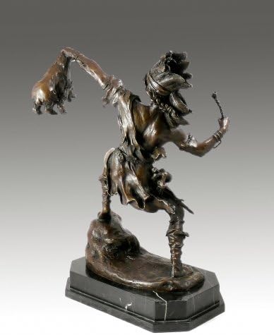 Kunst Ambiente Bronze Sculpture Native American Bear