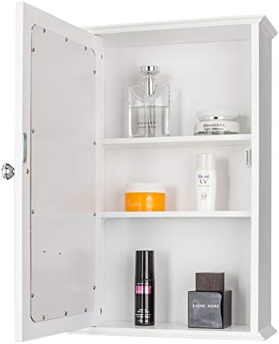 Rpuzonier Wall Mounted Cabinet with Mirror and Adjustable Shelves