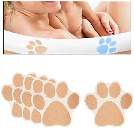 10PCS Bathtub Non-Slip Dog Paw Stickers - Brown