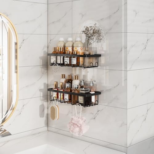 Bridgify Shower Shelves 2-Pack Black