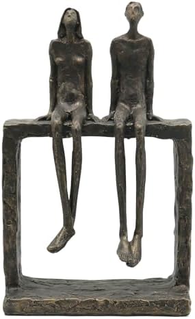 Lukitas Abstract Couple Statue - Bronze Resin Home Decor