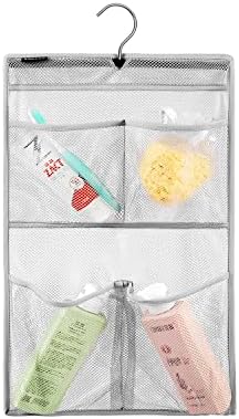 ANZORG Mesh Shower Caddy with 4 Pockets and Rotating Hanger
