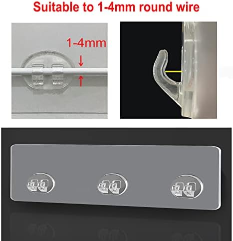 4 Pcs Transparent Shower Caddy Hooks Adhesive Replacement for Wall Shelves
