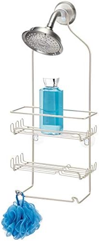 InterDesign Milo Metal Wire Shower Caddy Satin Silver