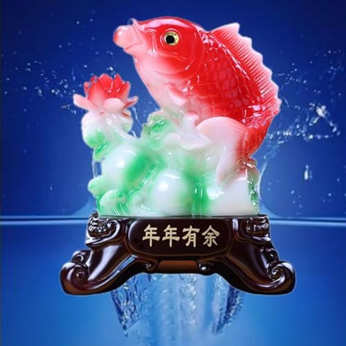 Chinese Feng Shui Resin Fish Statue for Wealth and Prosperity