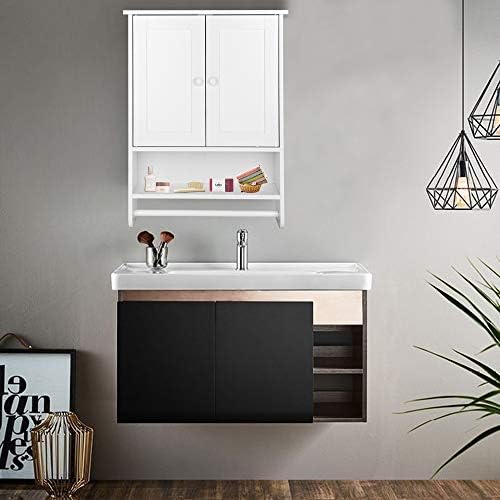 Pinikuyiro Bathroom Cabinet with 2 Doors and Adjustable Shelf