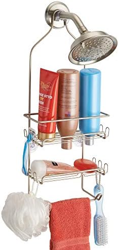 InterDesign Milo Metal Wire Shower Caddy Satin Silver