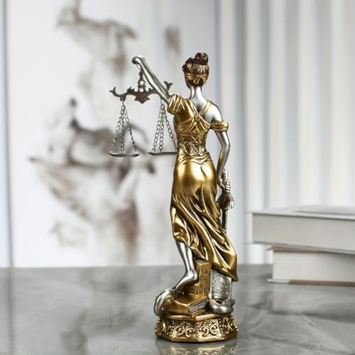 Lady Justice Statue - Elegant Resin Sculpture for Home and Office