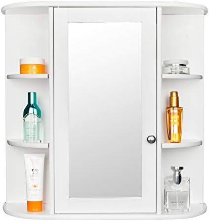 Volowoo Wall Mounted Mirror Cabinet with 3-Tier Storage