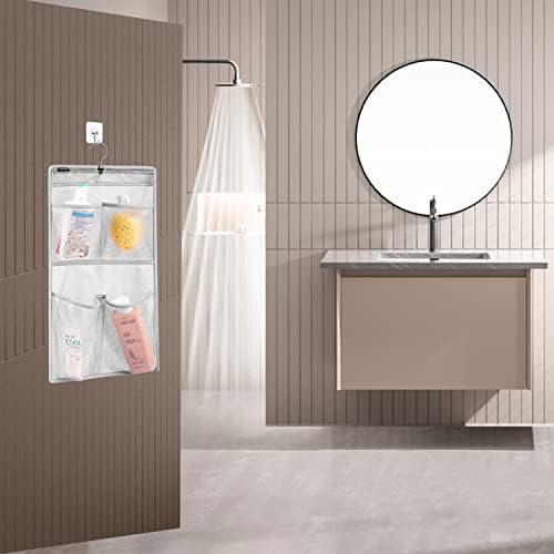 ANZORG Mesh Shower Caddy with 4 Pockets and Rotating Hanger