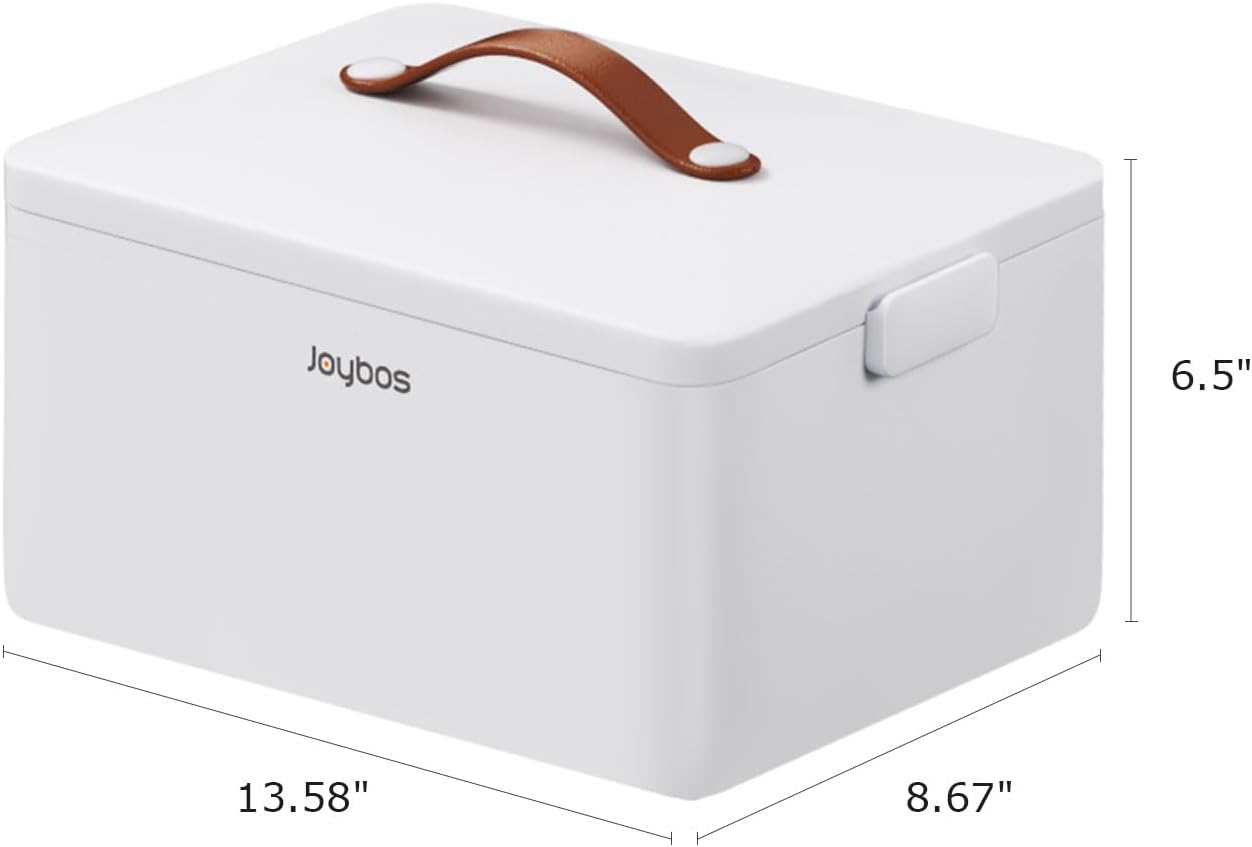 O-MART Medicine Cabinet Organizer with Leather Handle and 7-Day Pill Box