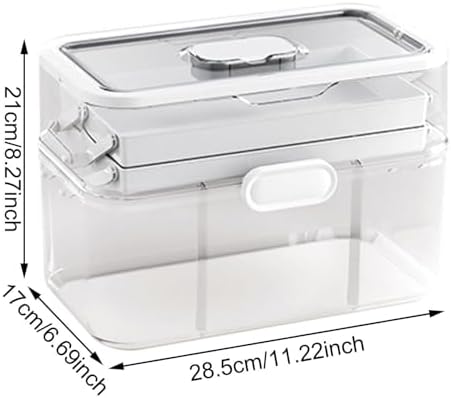 3-Tier Medicine Storage Box with Handle and Detachable Top