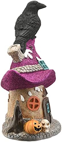 Pre-Lit Haunted Mushroom House Decoration LED Lights 10 Inches
