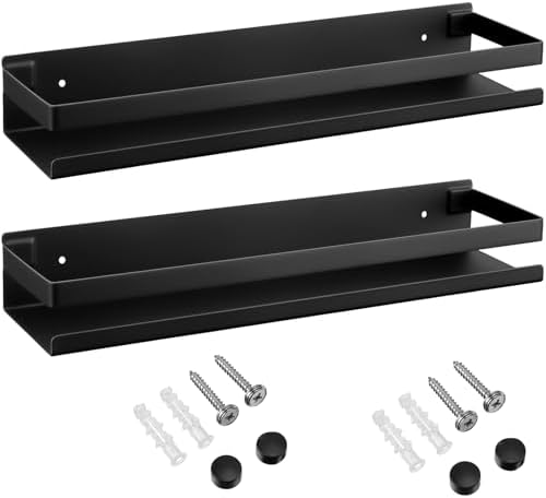 Lallisa 2 Piece Black Stainless Steel Shower Shelf Organizer