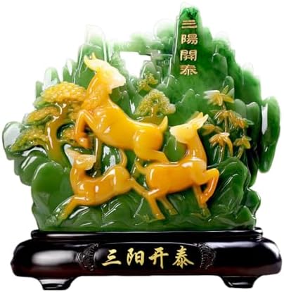 Three Yang Open Prosperity Resin Sculpture for Feng Shui