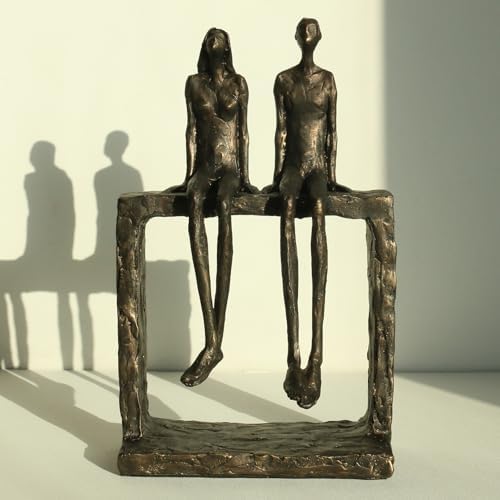 Lukitas Abstract Couple Statue - Bronze Resin Home Decor