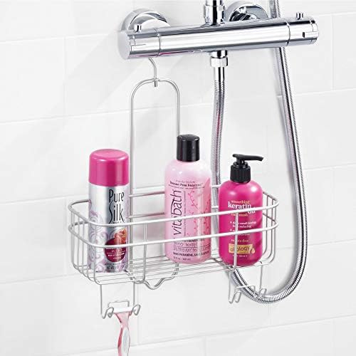 InterDesign Hanging Shower Caddy with Swivel Hook and Storage Basket