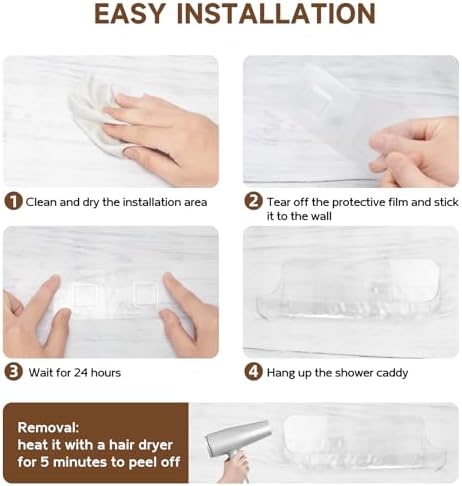 Lsnisni Acrylic Shower Shelves 2 Pack No Drilling