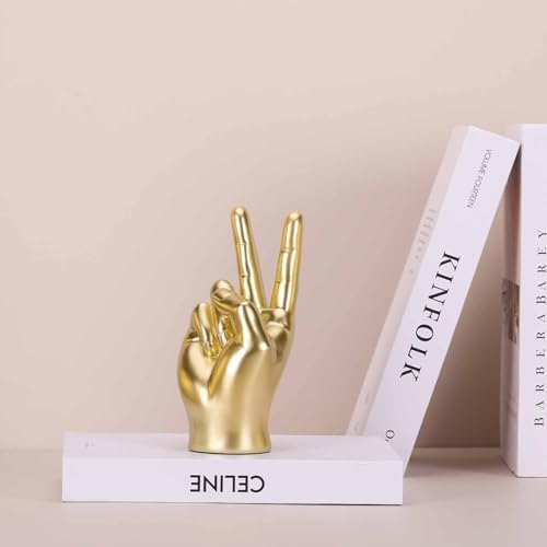 LCCCK Gold Peace Hand Sculpture Decor