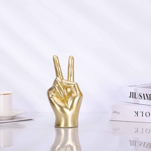 LCCCK Gold Peace Hand Sculpture Decor