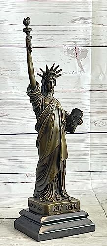 Fisher New York Statue of Liberty Bronze Sculpture on Marble Base 1