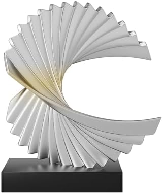 Ocean Wave Sculpture - Modern Abstract Statue Silver