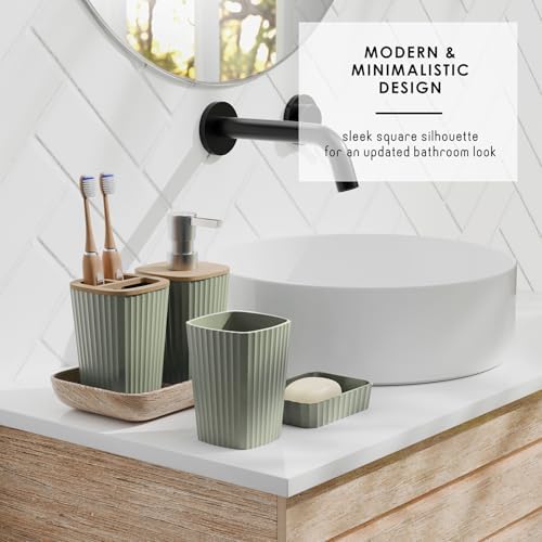 Clara Clark 6PC Sage Green Bathroom Accessory Set