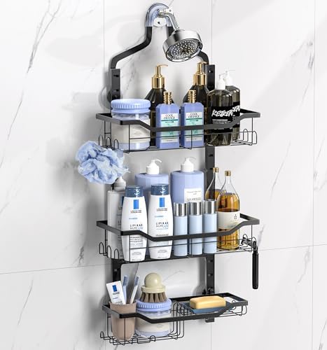Foldable Shower Caddy - 3 Tier Adjustable No Drilling