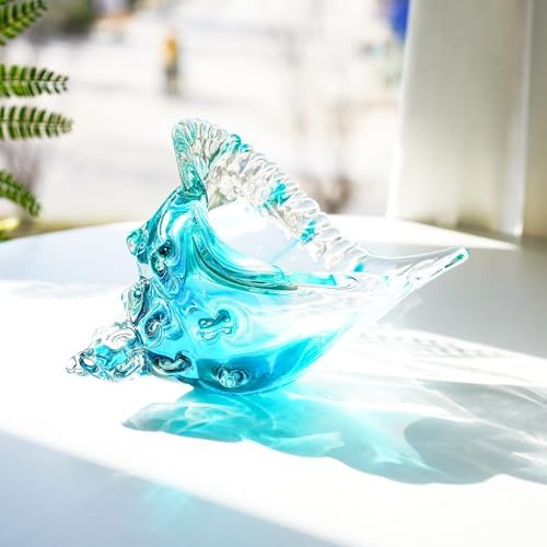 QFkris Hand-Blown Glass Conch Figurines