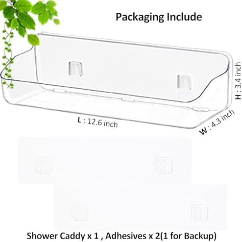 Batheer 126 Acrylic Shower Shelves No Drill Peel and Stick