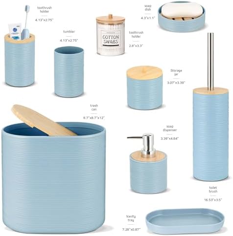 IMAVO 11Pcs Blue Bathroom Accessories Set