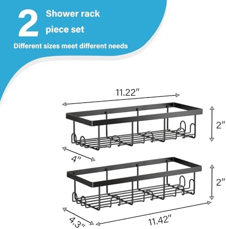 Bridgify Shower Shelves 2-Pack Black